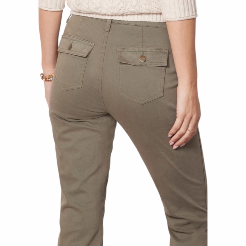 Evereve Payton utility ankle slit pant in Olive green size 26 - Picture 4 of 11